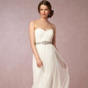 Jenny Yoo Ivory Annabelle Classic Straples Wedding Dress BHLDN size 0